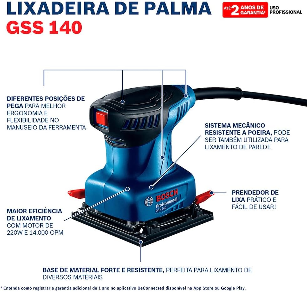 Lixadeira Orbital de Palma 220 W BOSCH 5