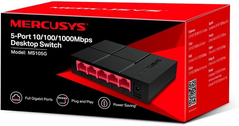 Switch de Mesa com 5 Portas Gigabit Mercusys 5