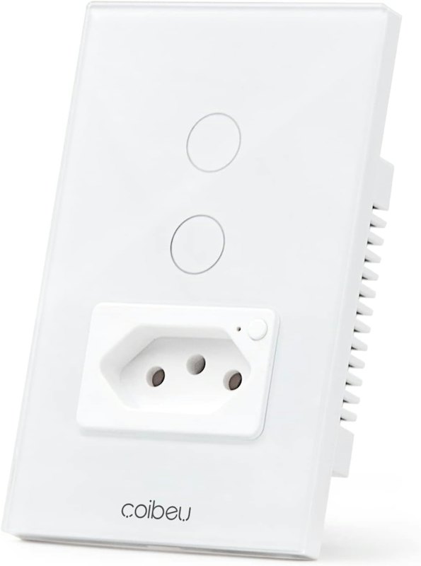 Interruptor Inteligente Wi-Fi Touch com Tomada Embutida Coibeu 1