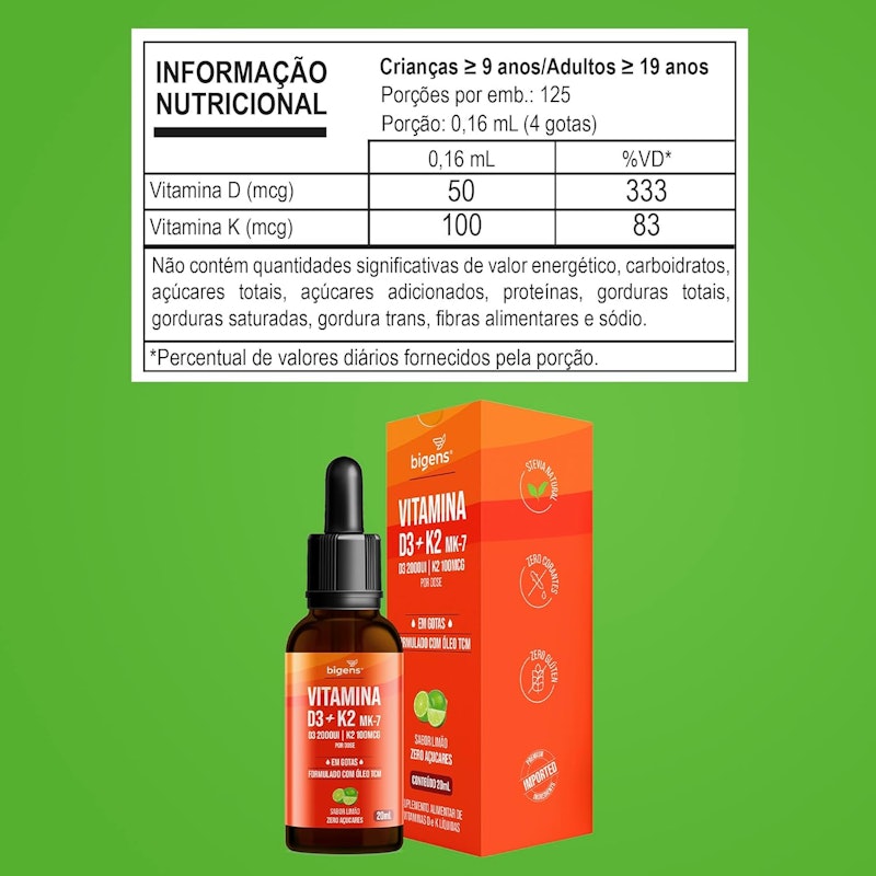 Vitamina D3 + K2 MK7 Gotas Bigens 5