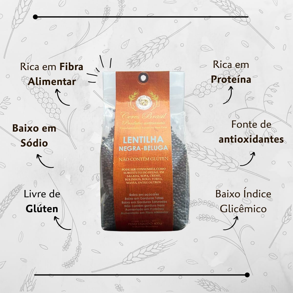Lentilha Negra-Beluga Ceres Brasil 2