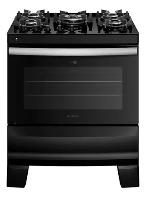 Fogão 5 Bocas Preto com Mesa de Vidro Atlas Agile Up 1