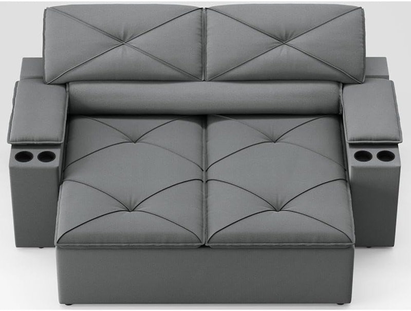 Sofá com Porta Copos Retrátil e Reclinável Pop 154cm Velosuede 4