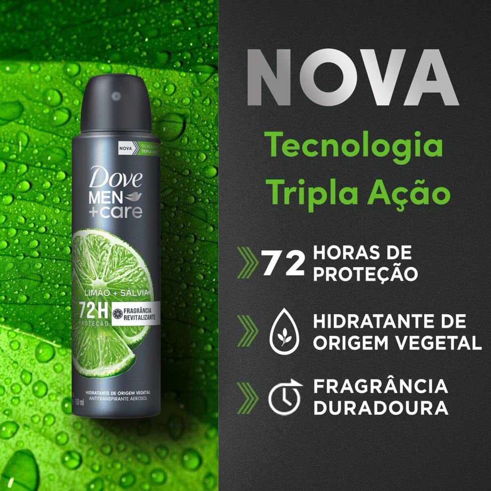Desodorante Antitranspirante Aerossol Dove Men+Care Limão + Sálvia 4