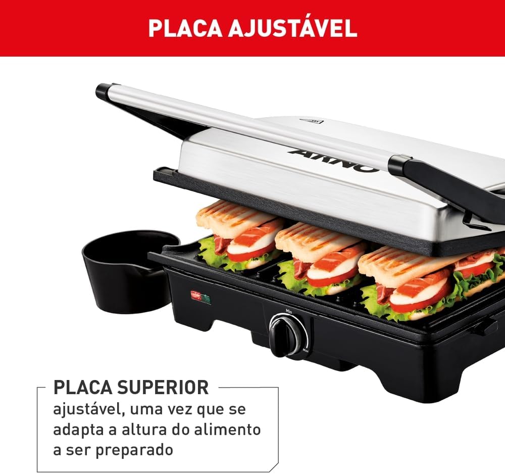 Grill Arno Dual Inox com Abertura de 180° 3
