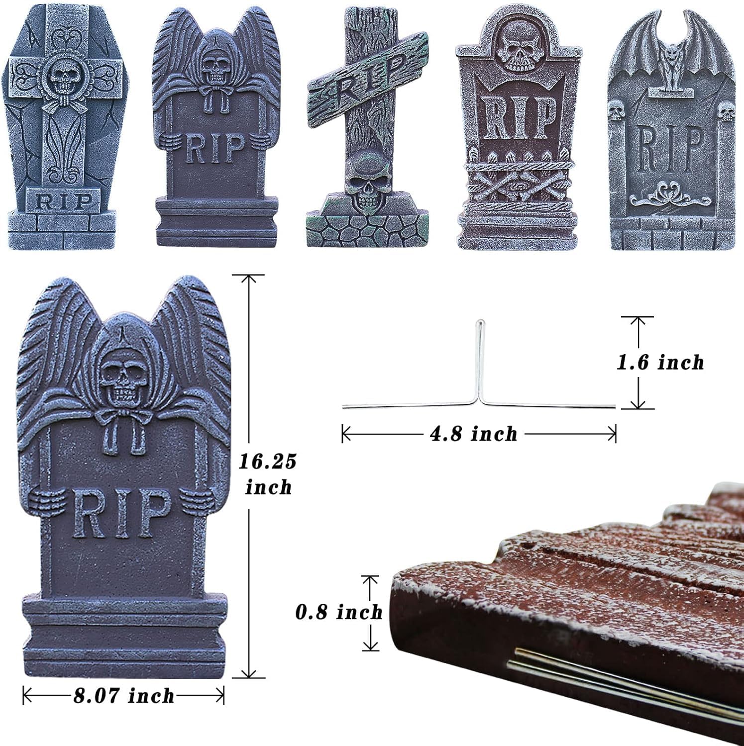 Pacote com 5 Lápides de Cemitério de Espuma de Halloween 2