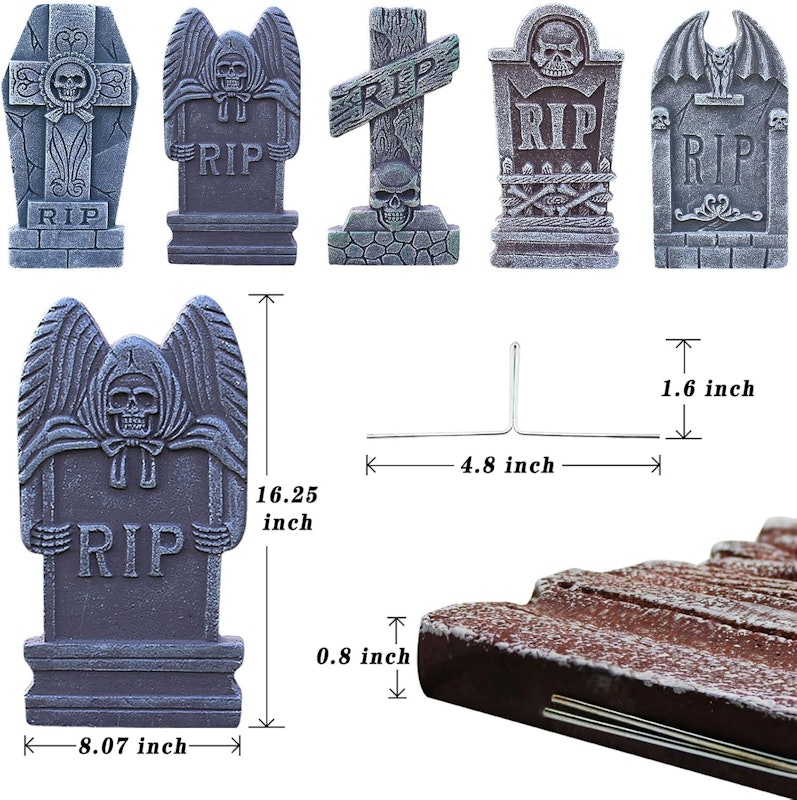 Pacote com 5 Lápides de Cemitério de Espuma de Halloween 2