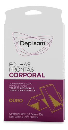 Folhas Prontas Corporal Depilsam Ouro 10 Pares 1
