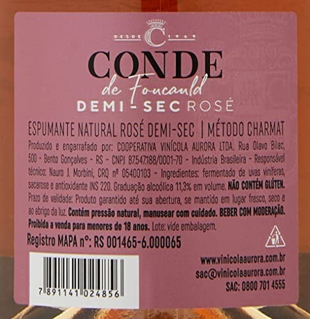 Espumante Conde de Foucauld Rosé 3