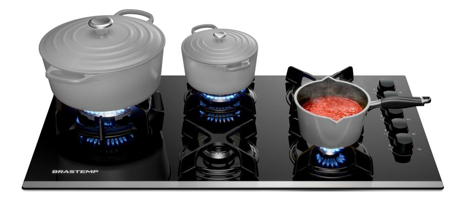 Cooktop 5 Bocas Brastemp Eclipse Collection com Quadrichama 5