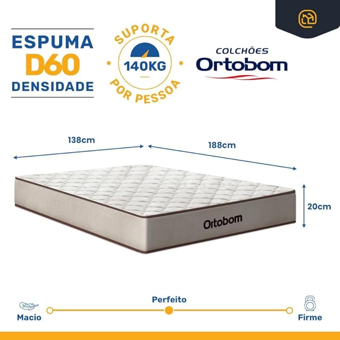 Cama Box com Colchão de Espuma D60 Ortobom Double Face Force Dream 4