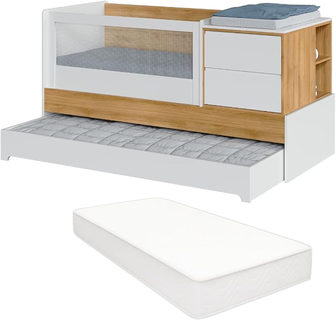 Berço Multifuncional com Cômoda 7 em 1 Coleção Sol e Mar 1