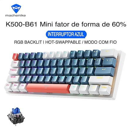 Teclado Mecânico com Fio K500-B61 3
