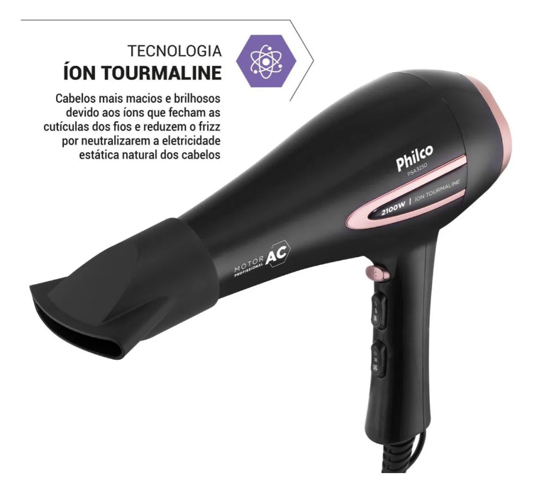 Secador de Cabelo com Íons Tourmaline 2100 W 4