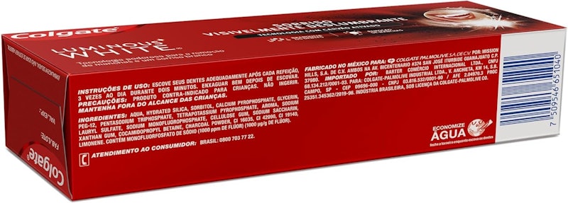 Creme Dental Clareador Colgate Luminous White Carvão Ativado 4