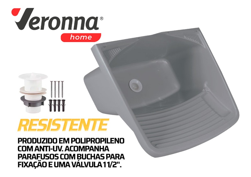 Tanque Plástico de Lavar Roupas Veronna 24 L 3