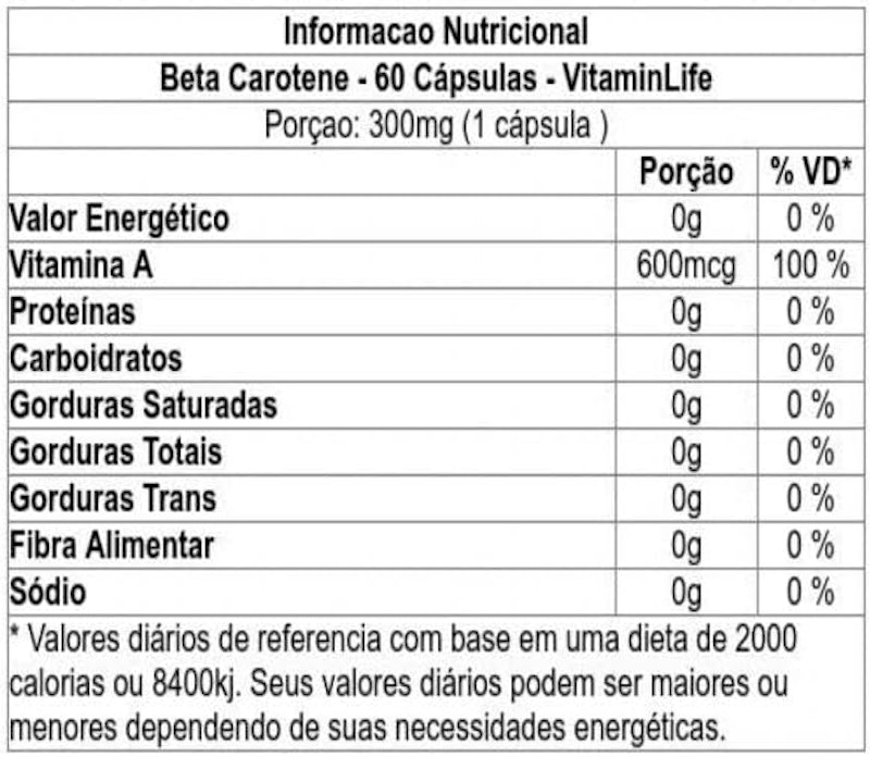 Betacaroteno - 60 Cápsulas 3