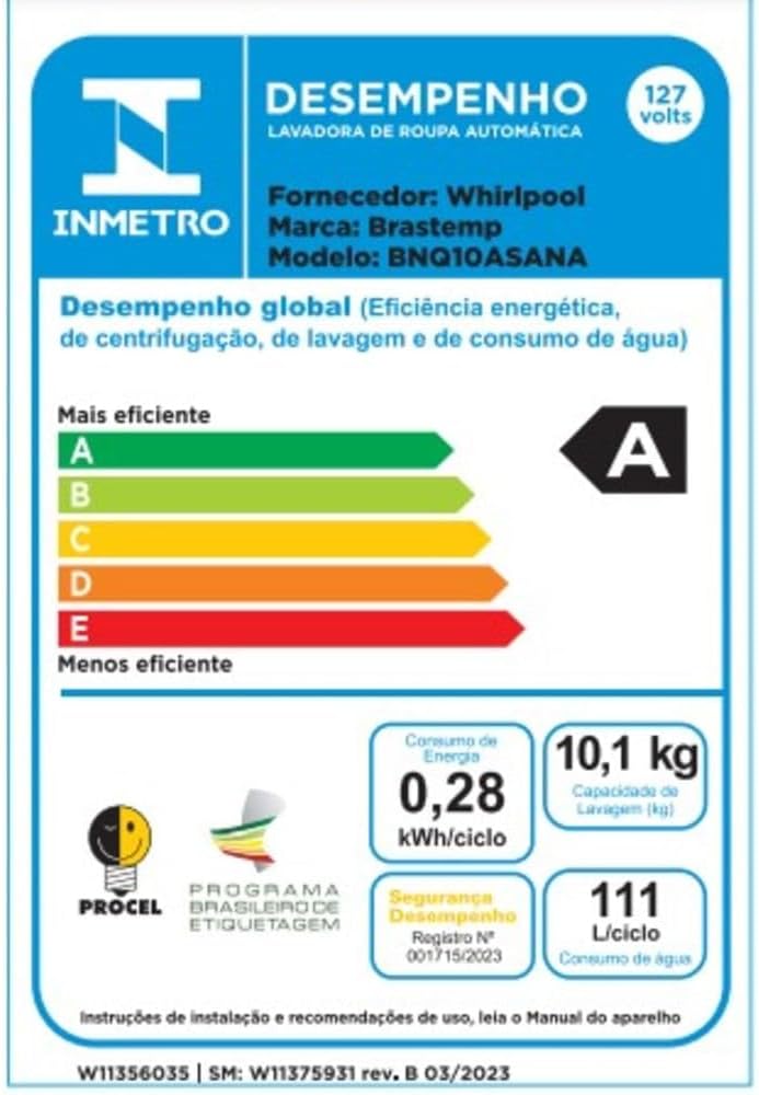 Lava e Seca Brastemp 10,1 kg/6 kg Prata Água Quente 5