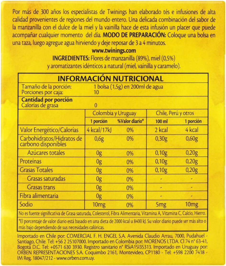 Chá Twinings Camomila, Mel e Baunilha 3