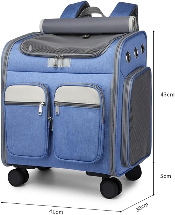 Bolsa Mochila Transporte Pet com Rodinhas Cães Gatos Luxo 4