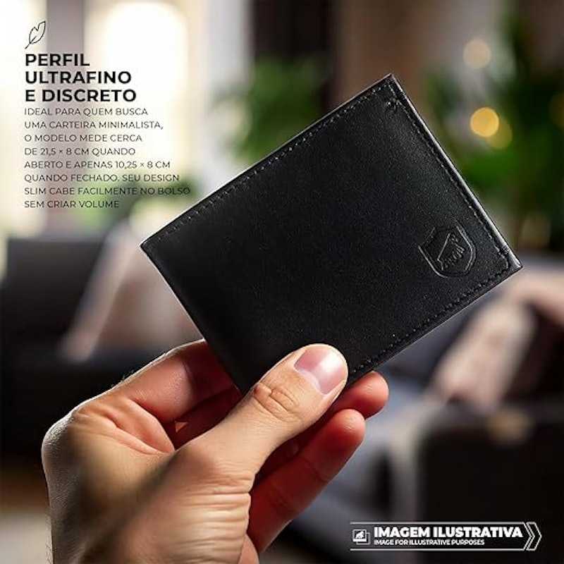 Carteira de Couro Masculina - Porta cartão - Ultra Slim 2