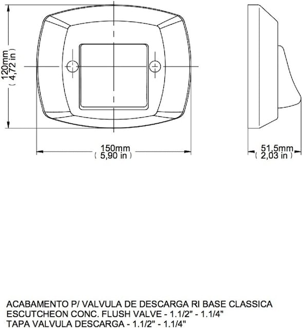 Acabamento para Válvula de Descarga Clássico 2