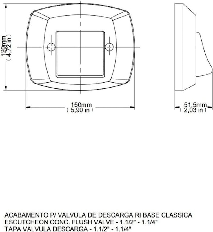 Acabamento para Válvula de Descarga Clássico 2