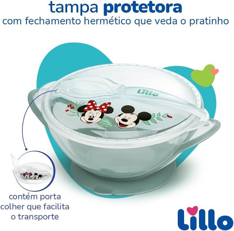 Prato Bowl com Ventosa e Colher Disney 4