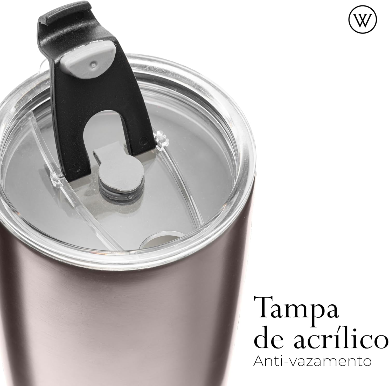 Copo Térmico de Aço Inox Parede Dupla com Tampa 4