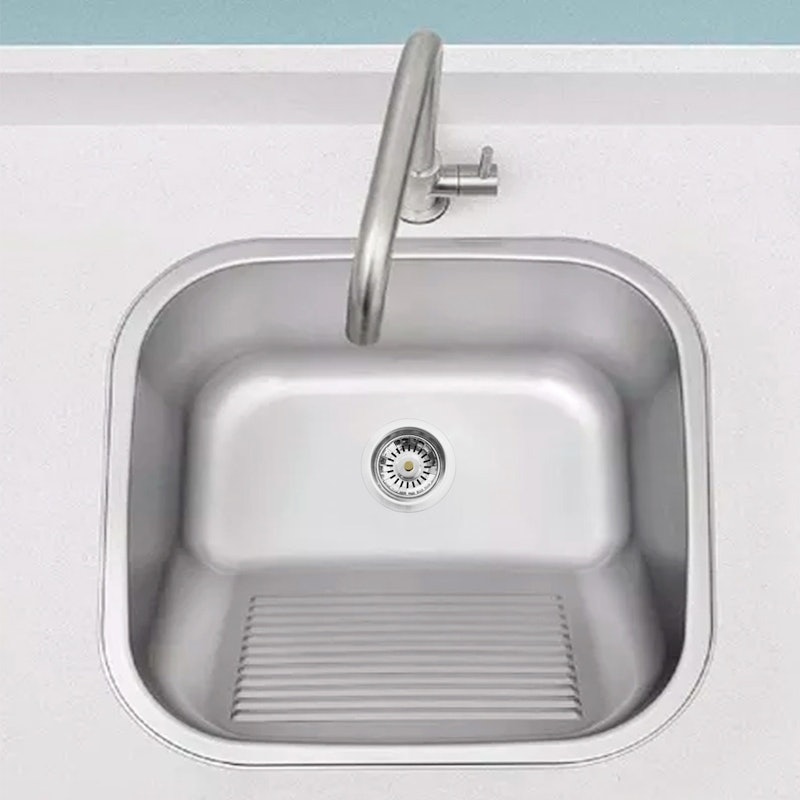 Tanque Inox Lavanderia 55x45 com Válvula Aço Inox 2