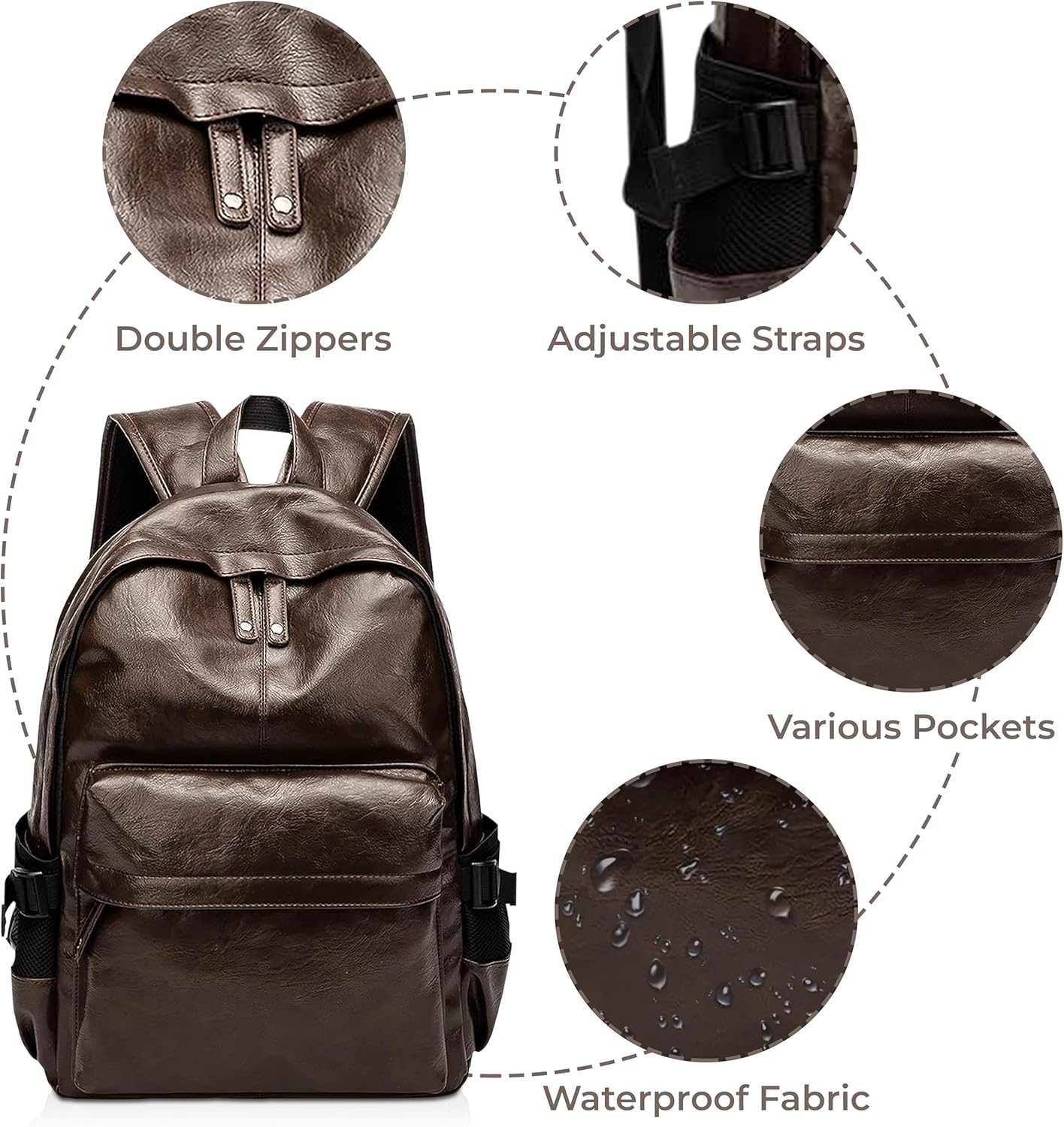 Mochila Executiva Couro Vintage Notebook Multifuncional 2