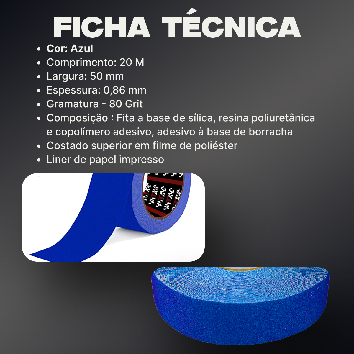 Faixa Fita Lixa Antiderrapante Adesiva Ultra Fitas 2