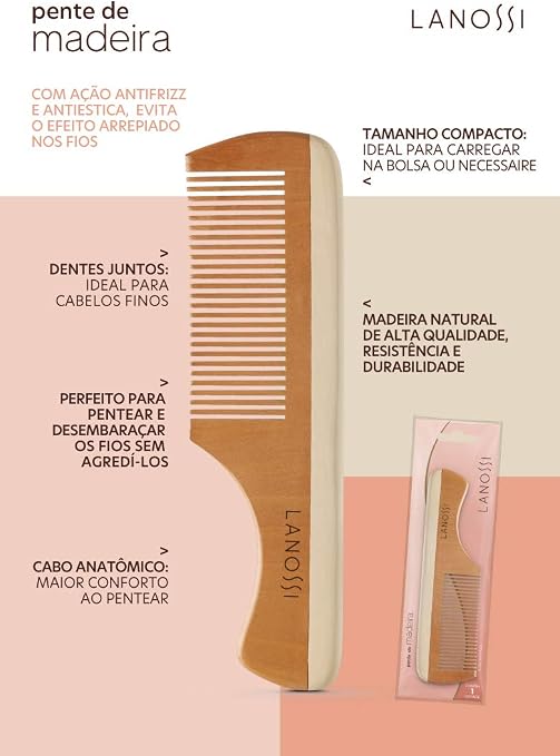 Pente de Madeira Linha Wood 4