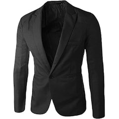 Terno Masculino com Peito Casual, Justo, Cor Sólida, Jaqueta Única
