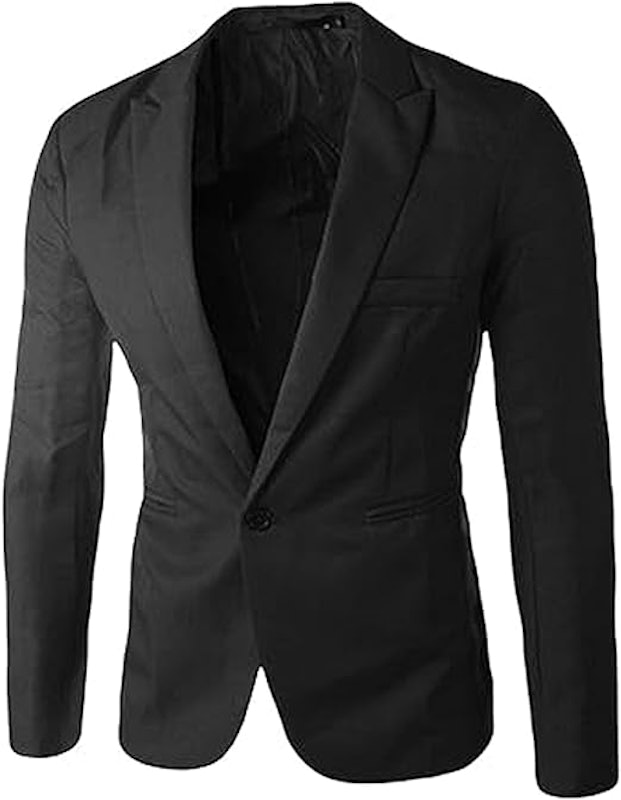 Terno Masculino com Peito Casual, Justo, Cor Sólida, Jaqueta Única 1