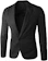 DRESSNU Terno Masculino com Peito Casual, Justo, Cor Sólida, Jaqueta Única 1