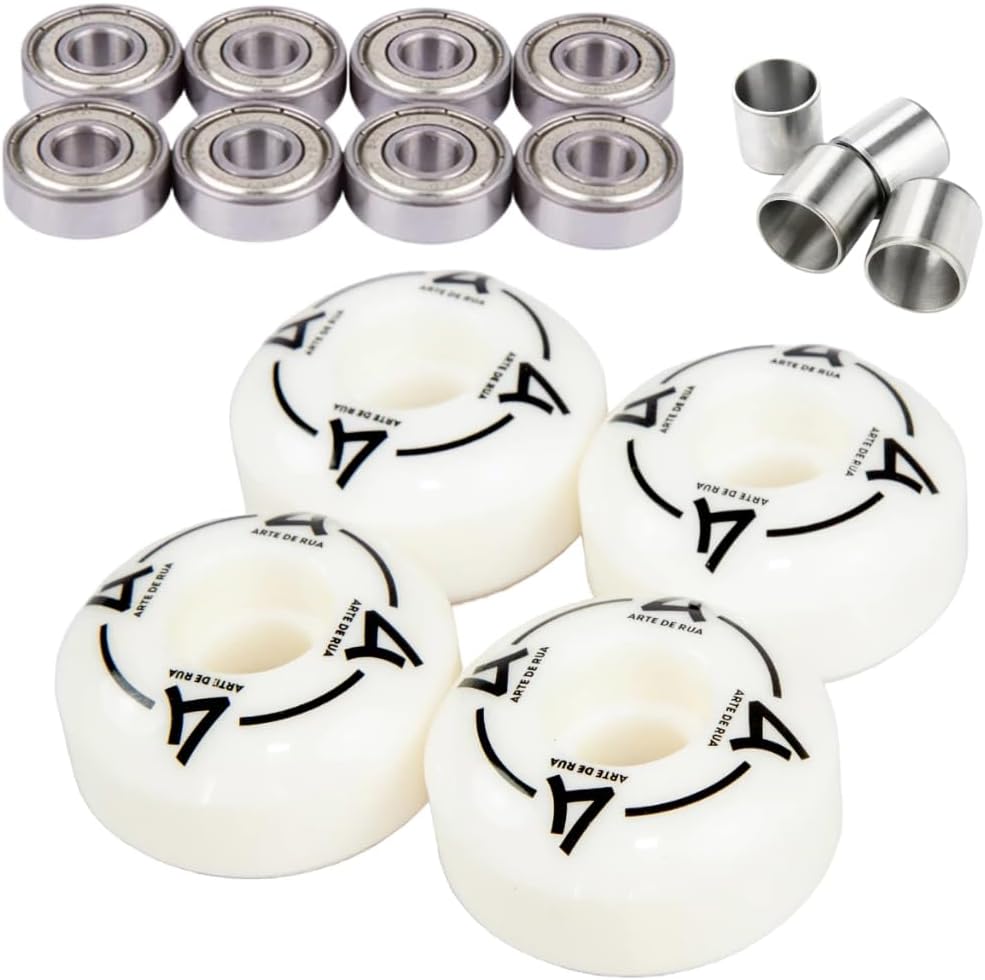 Roda Skate Arte de Rua Street 53 mm Kit com Rolamento Abec 7 e Espaçador 1