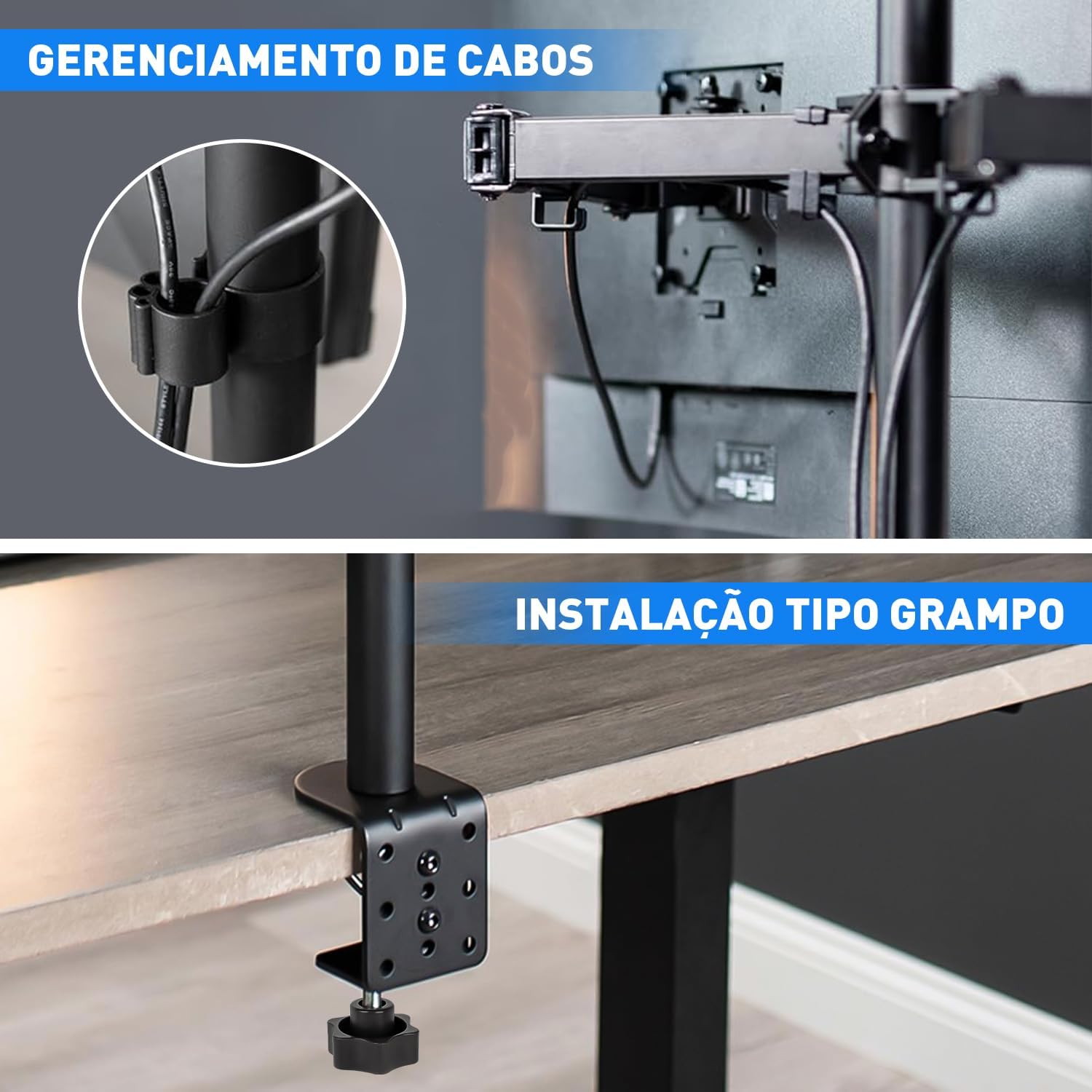 Suporte Articulado para Monitor Duplo e Notebook Vidavalu 4