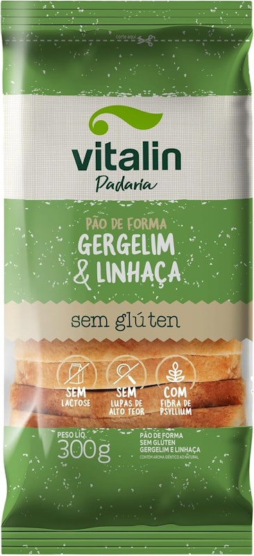 Pão de Forma Gergelim e Linhaça sem Glúten sem Lactose 1