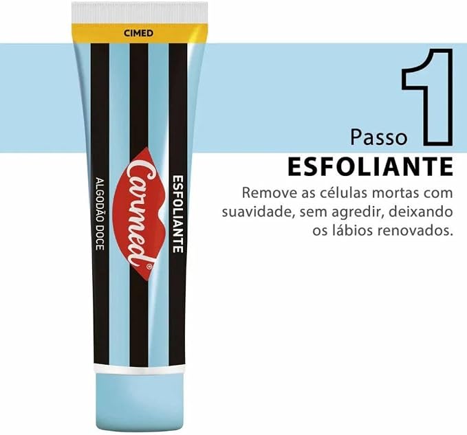 Kit SOS Lábios Esfoliante + Ultra Gloss Brilho Aroma Algodão Doce 3