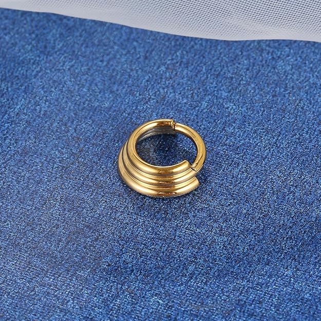Piercing Nariz Argola de Titânio 3 Fileiras 4
