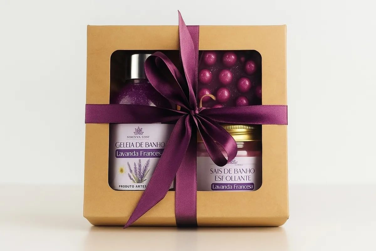 Kit Spa Banho Premium Floral 3 peças Geleia de Banho, Sabonete Massageador e Sais Esfoliantes 1