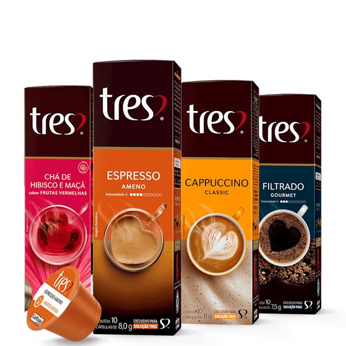 Escolha entre Cápsulas de Cafés Filtrados, Espressos, Bebidas Cremosas e Chás