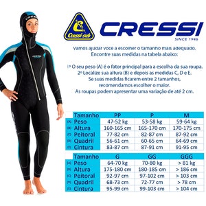 Confira a Numeração da Roupa de Mergulho