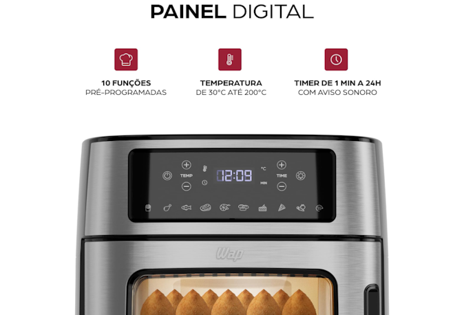 Se Quer Controle de Temperatura Preciso e Funções Programáveis, Air Fryer Oven Digital