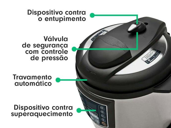 Para Tornar o Preparo das Refeições Mais Tranquilo, Escolha uma Panela de Pressão Elétrica com Opções de Segurança