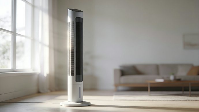 Para Quartos até 20 m², Escolha um Ventilador Torre de 45 W a 60 W e Vazão de 3,5 a 5 m³/min