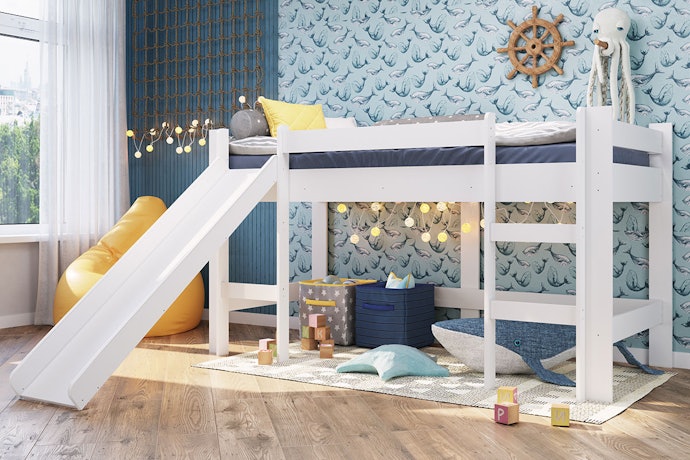 Cama com Escorregador Elevada: Indicada para Crianças Dormirem Sozinhas